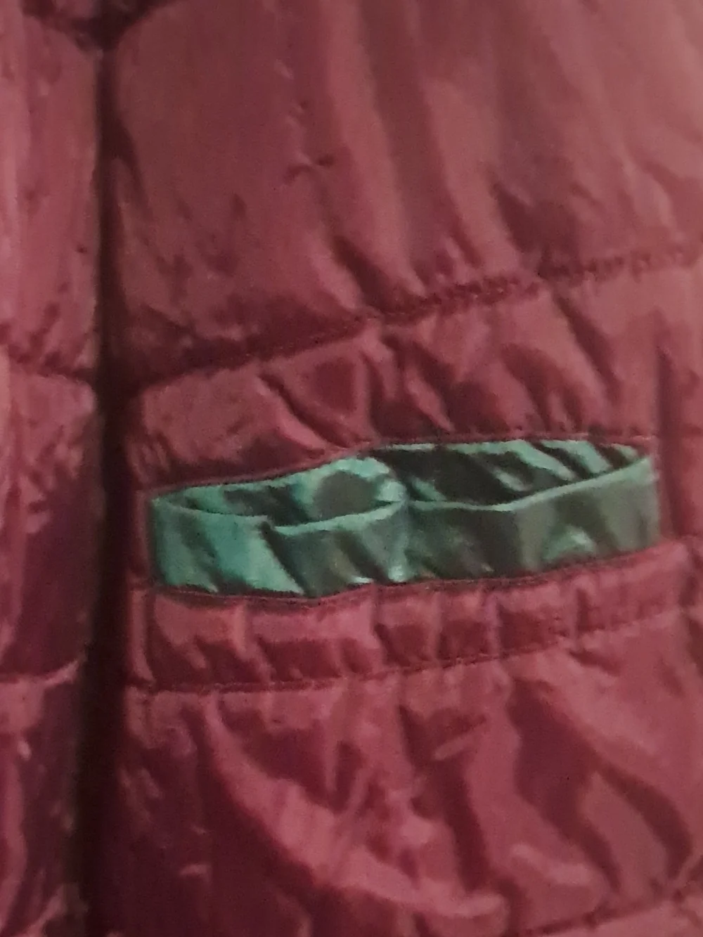 Womens Teal and Dark Brown Puffer Jacket with Contrast Trim Medium